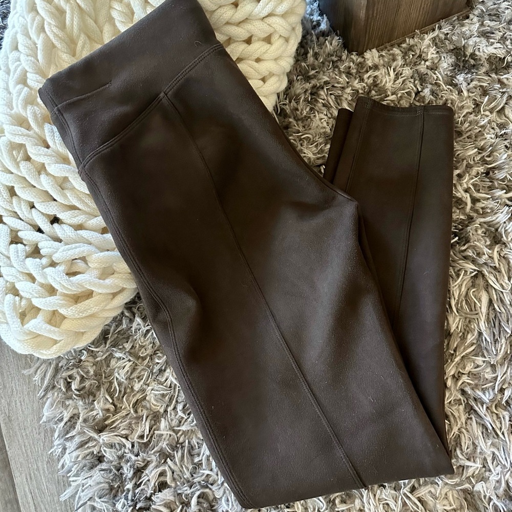 Brown Faux Leather Leggings - Spanx